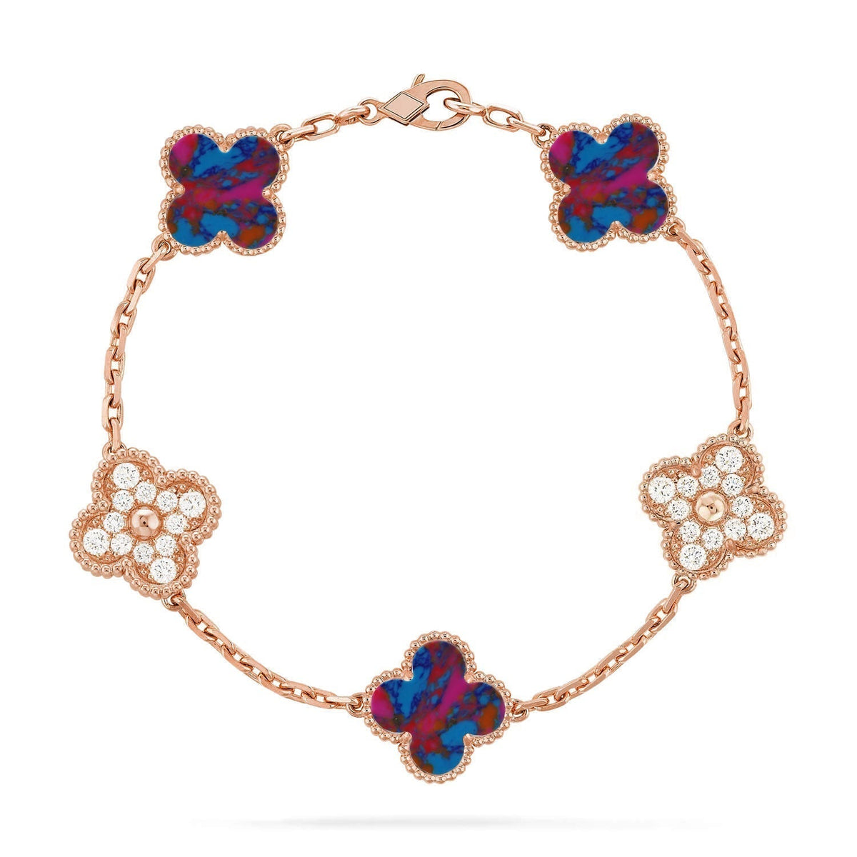 [Mystic ]New CLOVER 5 MOTIF COLOR GEMSTONES BRACELET COLLECTION