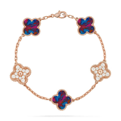 [Mystic ]New CLOVER 5 MOTIF COLOR GEMSTONES BRACELET COLLECTION