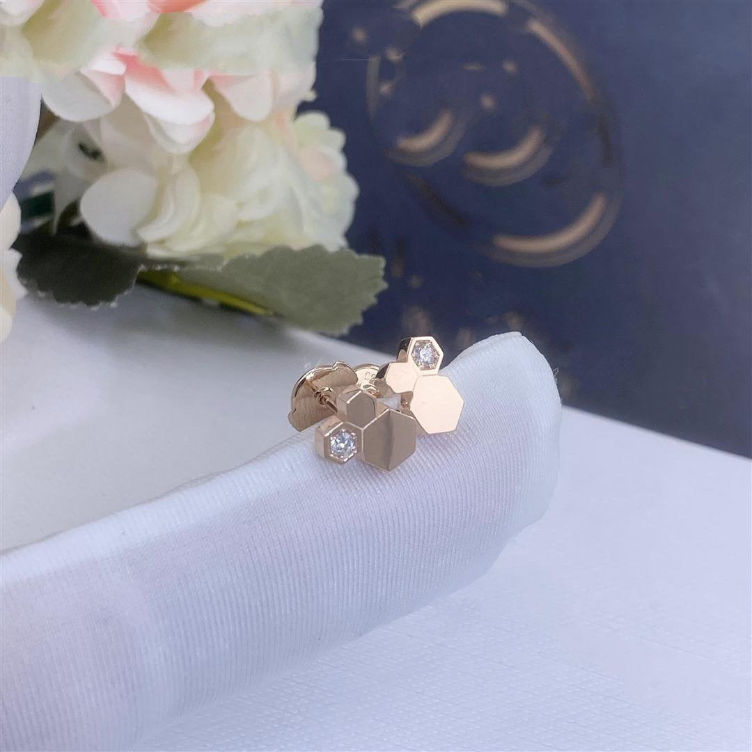 Mystic BEE LOVE PINK GOLD DIAMOND EARRINGS