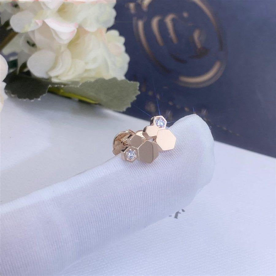 Mystic BEE LOVE PINK GOLD DIAMOND EARRINGS