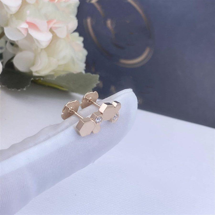Mystic BEE LOVE PINK GOLD DIAMOND EARRINGS