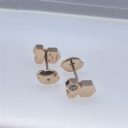 Mystic BEE LOVE PINK GOLD DIAMOND EARRINGS