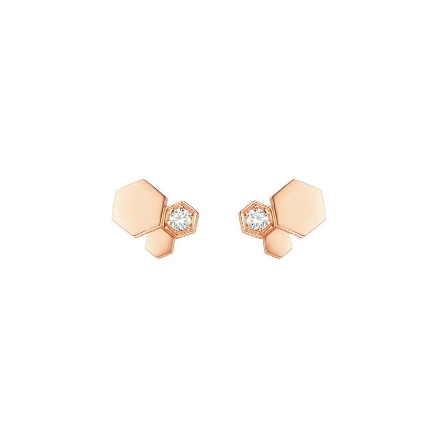 Mystic BEE LOVE PINK GOLD DIAMOND EARRINGS