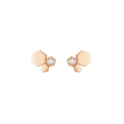 Mystic BEE LOVE PINK GOLD DIAMOND EARRINGS