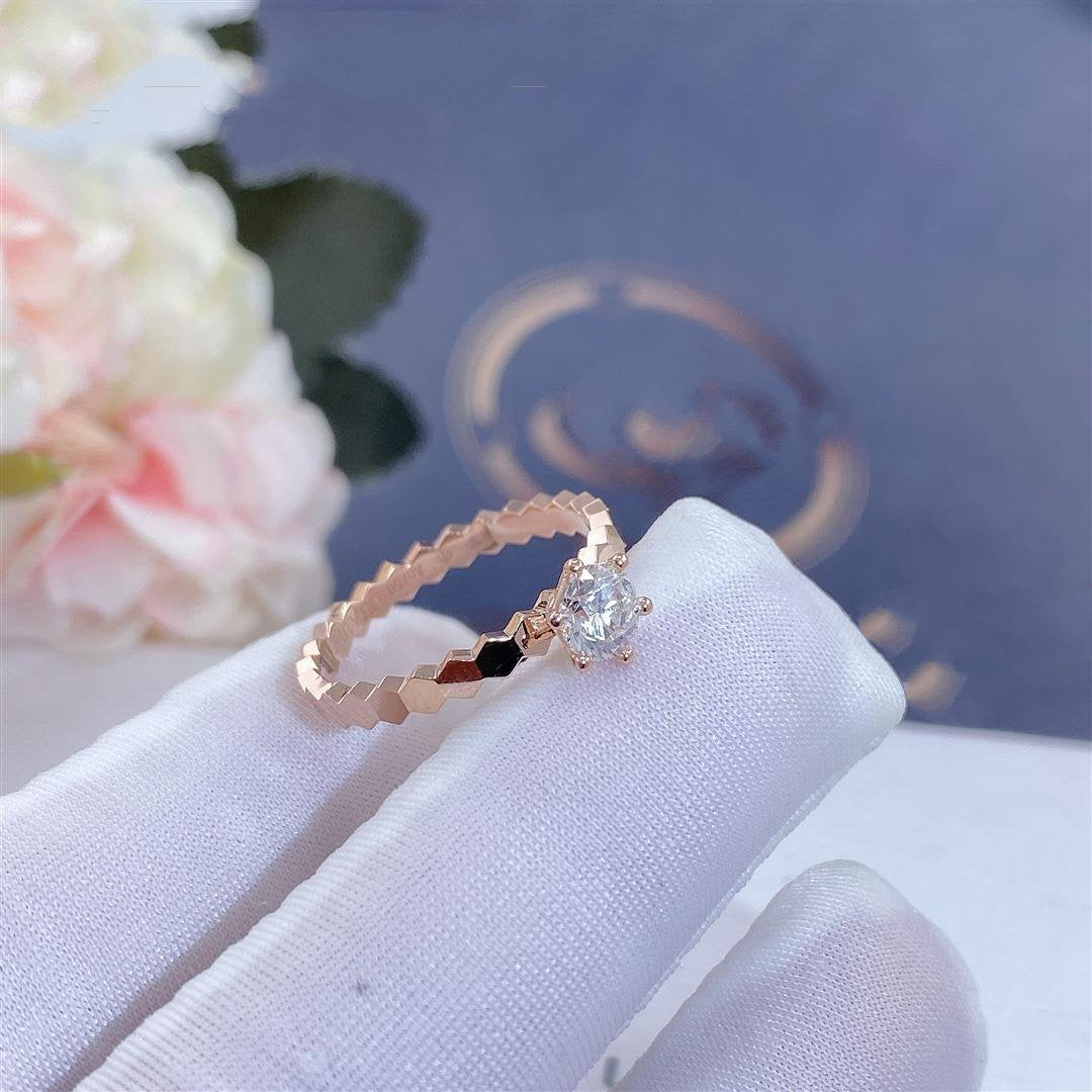 Mystic BEE LOVE RING PINK GOLD 1 DIAMOND