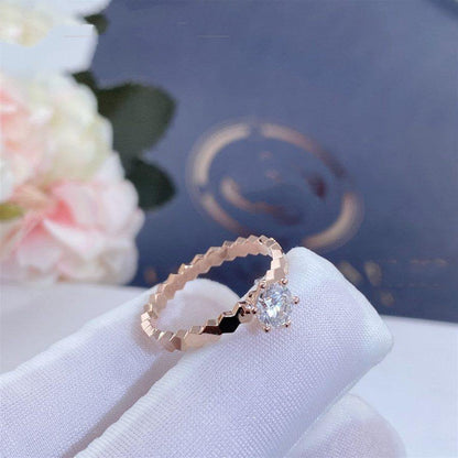 Mystic BEE LOVE RING PINK GOLD 1 DIAMOND