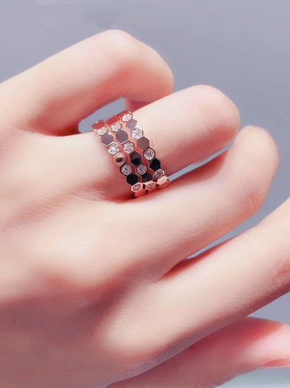 Mystic BEE LOVE RING PINK GOLD DIAMOND