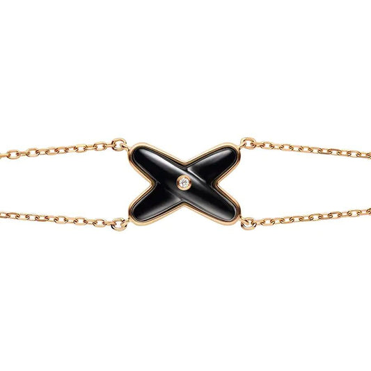 Mystic JEUX BRACELET ONYX PINK GOLD 1 DIAMOND
