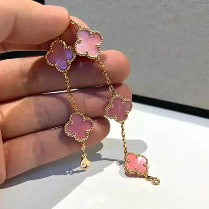 [Mystic ]New  CLOVER 5 MOTIFS  PINK MOP BRACELET COLLECTION