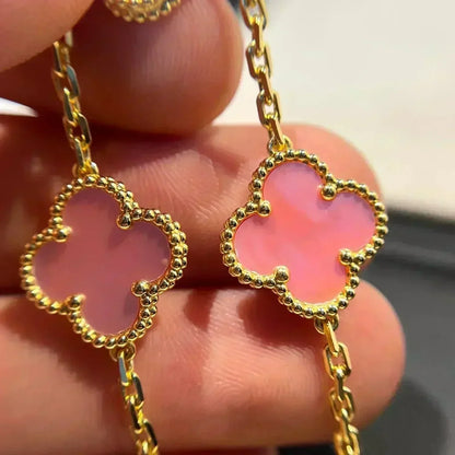 [Mystic ]New  CLOVER 5 MOTIFS  PINK MOP BRACELET COLLECTION