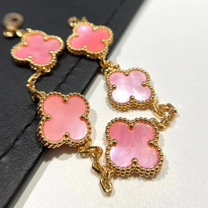 [Mystic ]New  CLOVER 5 MOTIFS  PINK MOP BRACELET COLLECTION
