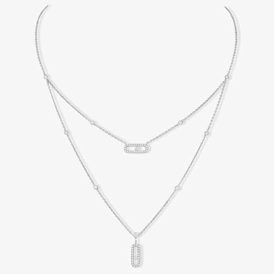 [Mystic]MOVE 2 ROW DIAMOND NECKLACE