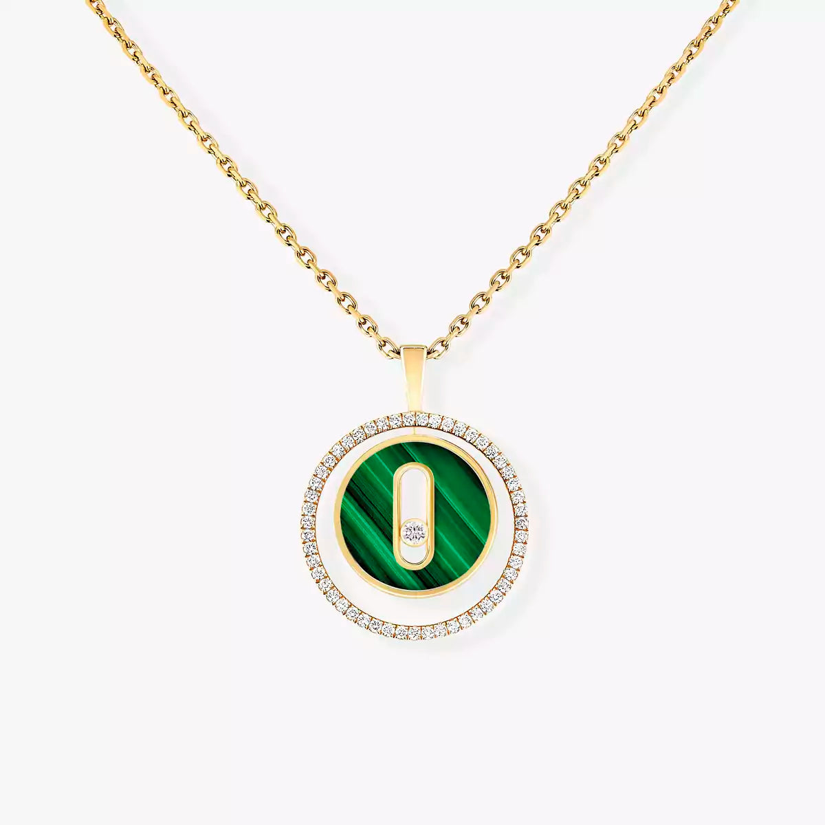 [Mystic]Lucky Move Diamond Necklace in Rose Gold and White Mother-of-Pearl