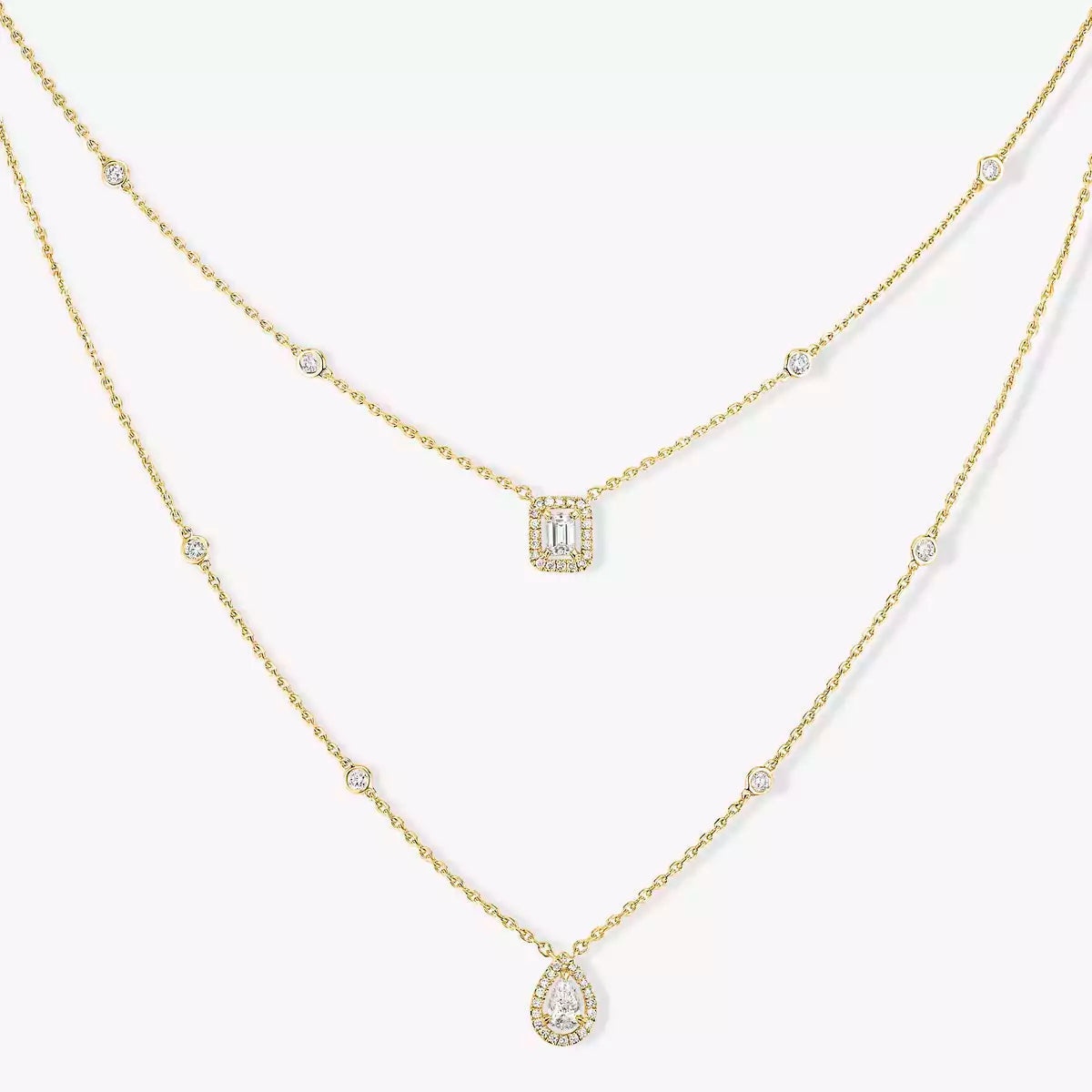 [Mystic]Diamond Necklace My Twin 2 Rows
