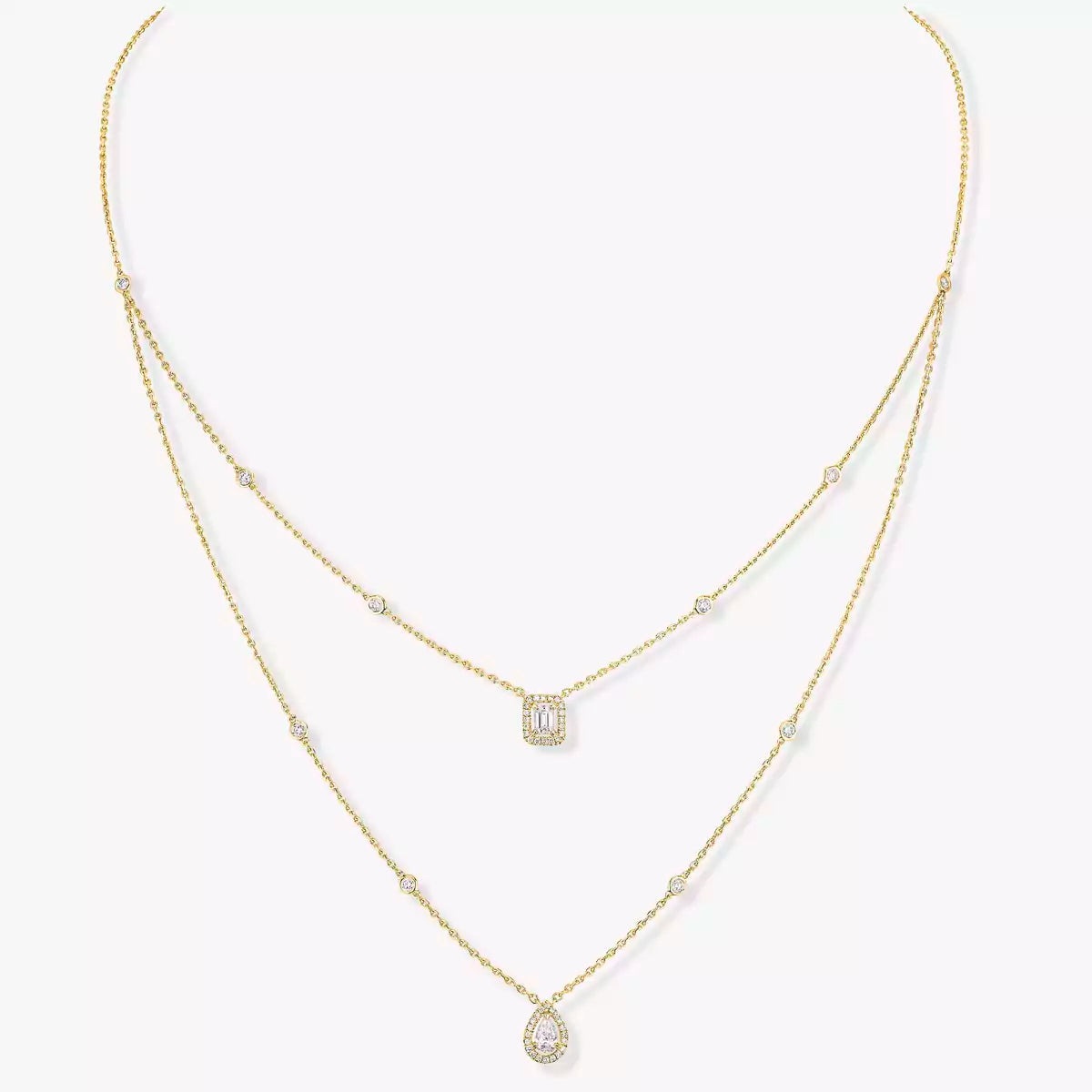 [Mystic]Diamond Necklace My Twin 2 Rows