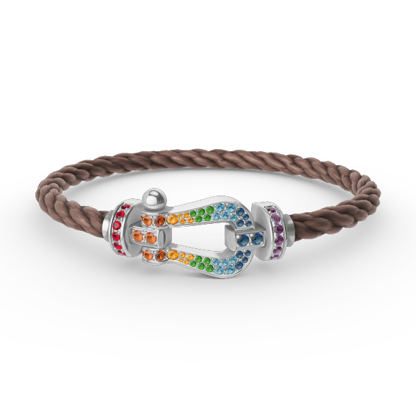 Mystic FORC LARGE HORSESHOE  COLORED DIAMOND BRACELET SILVER