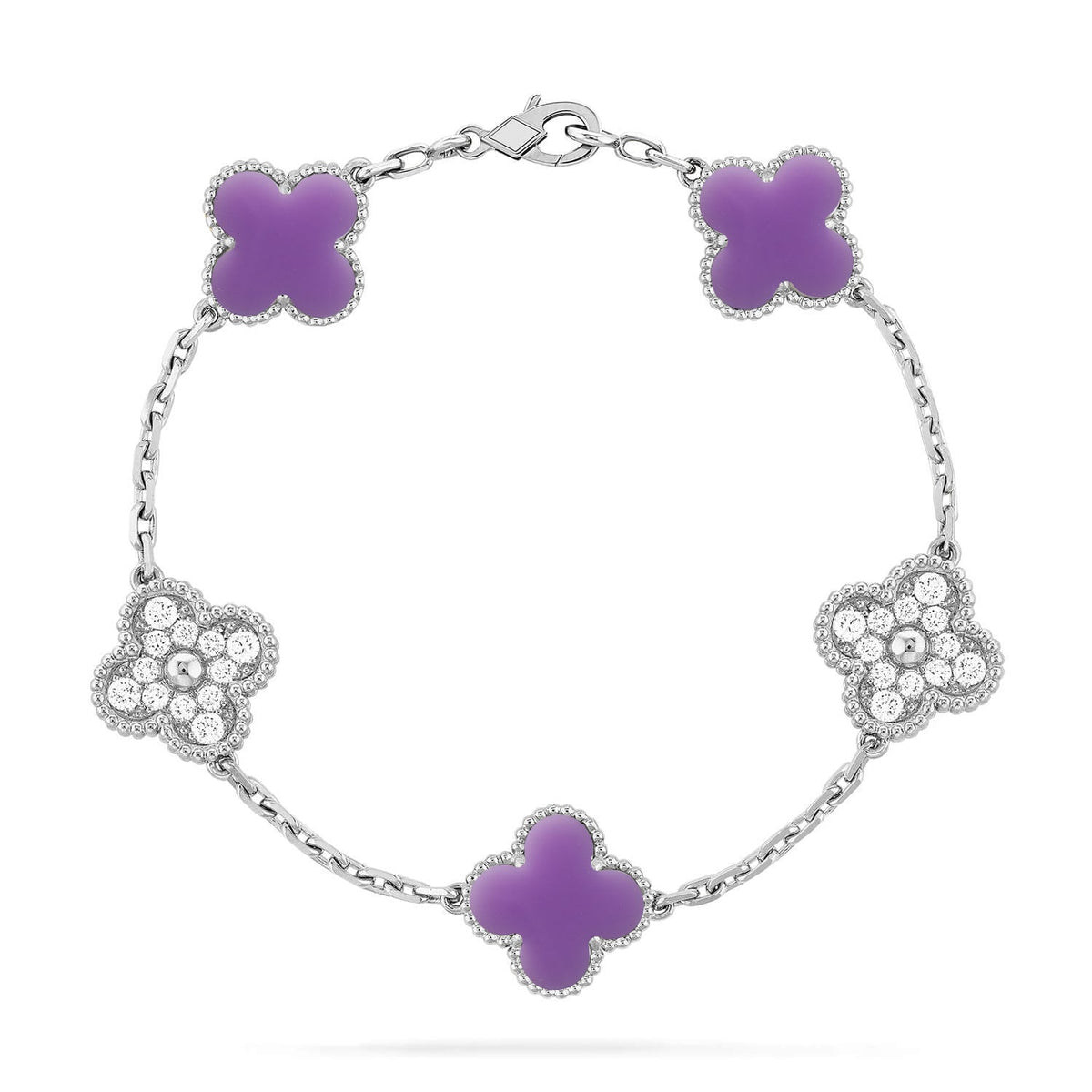 [Mystic ]New CLOVER 5 MOTIF LIGHT PURPLE BRACELET COLLECTION