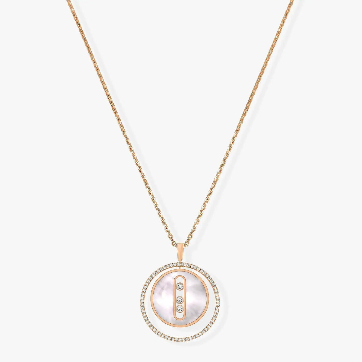 [Mystic]LUCKY MOVE MM NACRE BLANCHE DIAMOND NECKLACE