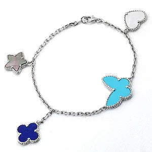 Mystic LUCKY SPRING SILVER BRACELET 4 MOTIF