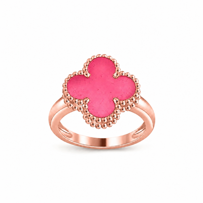 [Mystic]NEW CLOVER PINK ENAMEL RINGS