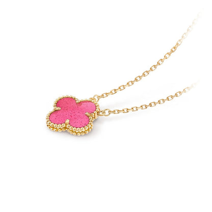 [Mystic] NEW CLOVER 15MM PINK ENAMEL NECKLACE