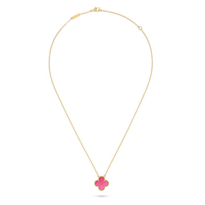 [Mystic] NEW CLOVER 15MM PINK ENAMEL NECKLACE