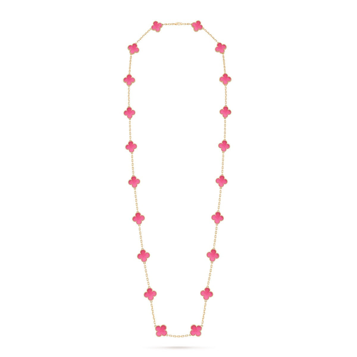 [Mystic] NEW CLOVER 20 MOTIFS PINK ENAMEL NECKLACE