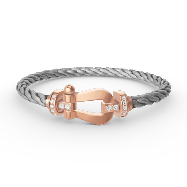 Mystic FORCE LARGE HORSESHOE HALF DIAMOND BRACELET ROSE GOLD