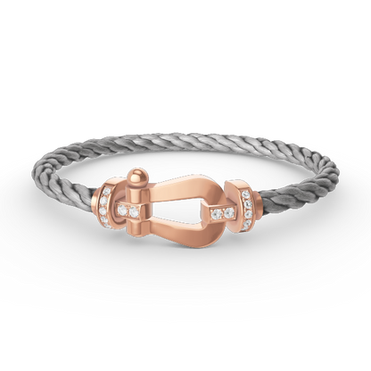Mystic FORCE LARGE HORSESHOE HALF DIAMOND BRACELET ROSE GOLD