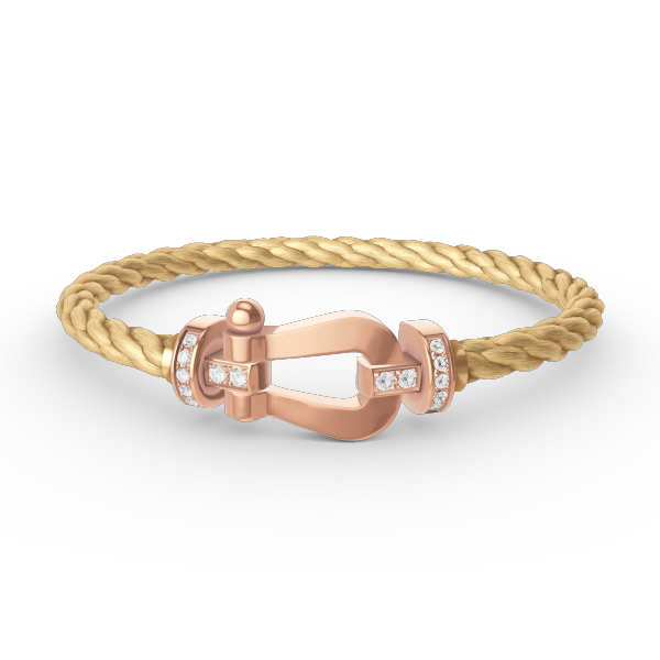 Mystic FORCE LARGE HORSESHOE HALF DIAMOND BRACELET ROSE GOLD