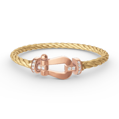 Mystic FORCE LARGE HORSESHOE HALF DIAMOND BRACELET ROSE GOLD