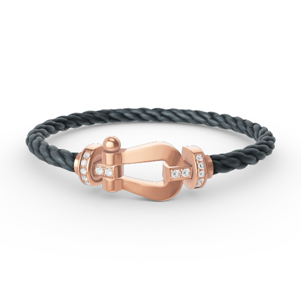 Mystic FORCE LARGE HORSESHOE HALF DIAMOND BRACELET ROSE GOLD