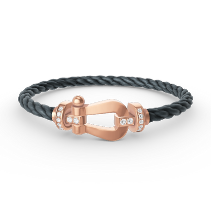 Mystic FORCE LARGE HORSESHOE HALF DIAMOND BRACELET ROSE GOLD