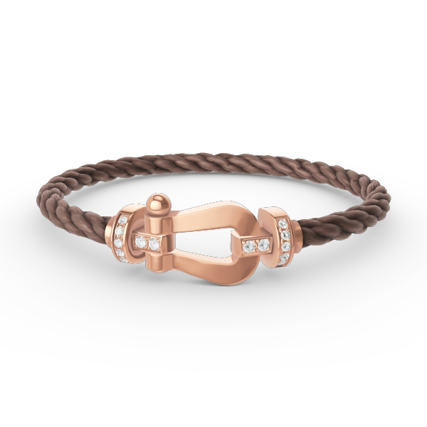 Mystic FORCE LARGE HORSESHOE HALF DIAMOND BRACELET ROSE GOLD