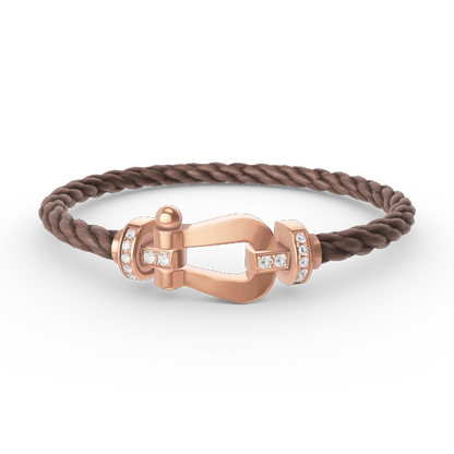 Mystic FORCE LARGE HORSESHOE HALF DIAMOND BRACELET ROSE GOLD