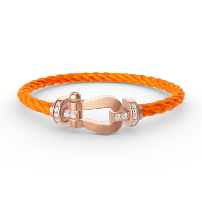 Mystic FORCE LARGE HORSESHOE HALF DIAMOND BRACELET ROSE GOLD