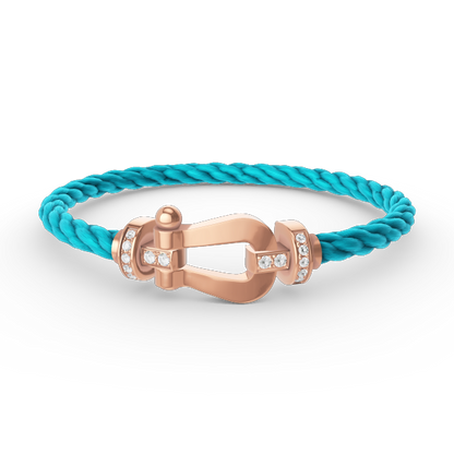 Mystic FORCE LARGE HORSESHOE HALF DIAMOND BRACELET ROSE GOLD