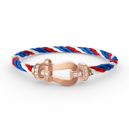 Mystic FORCE LARGE HORSESHOE HALF DIAMOND BRACELET ROSE GOLD