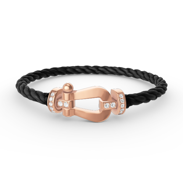 Mystic FORCE LARGE HORSESHOE HALF DIAMOND BRACELET ROSE GOLD