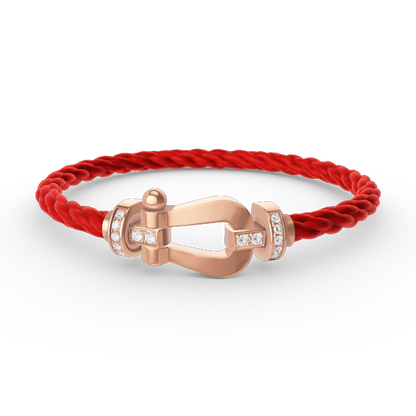 Mystic FORCE LARGE HORSESHOE HALF DIAMOND BRACELET ROSE GOLD