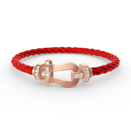 Mystic FORCE LARGE HORSESHOE HALF DIAMOND BRACELET ROSE GOLD
