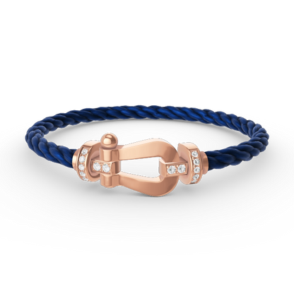 Mystic FORCE LARGE HORSESHOE HALF DIAMOND BRACELET ROSE GOLD