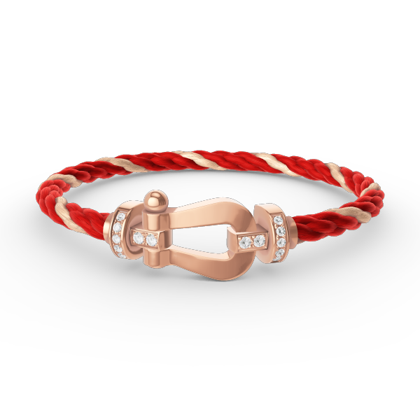Mystic FORCE LARGE HORSESHOE HALF DIAMOND BRACELET ROSE GOLD