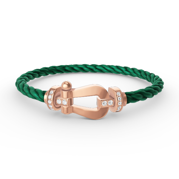 Mystic FORCE LARGE HORSESHOE HALF DIAMOND BRACELET ROSE GOLD