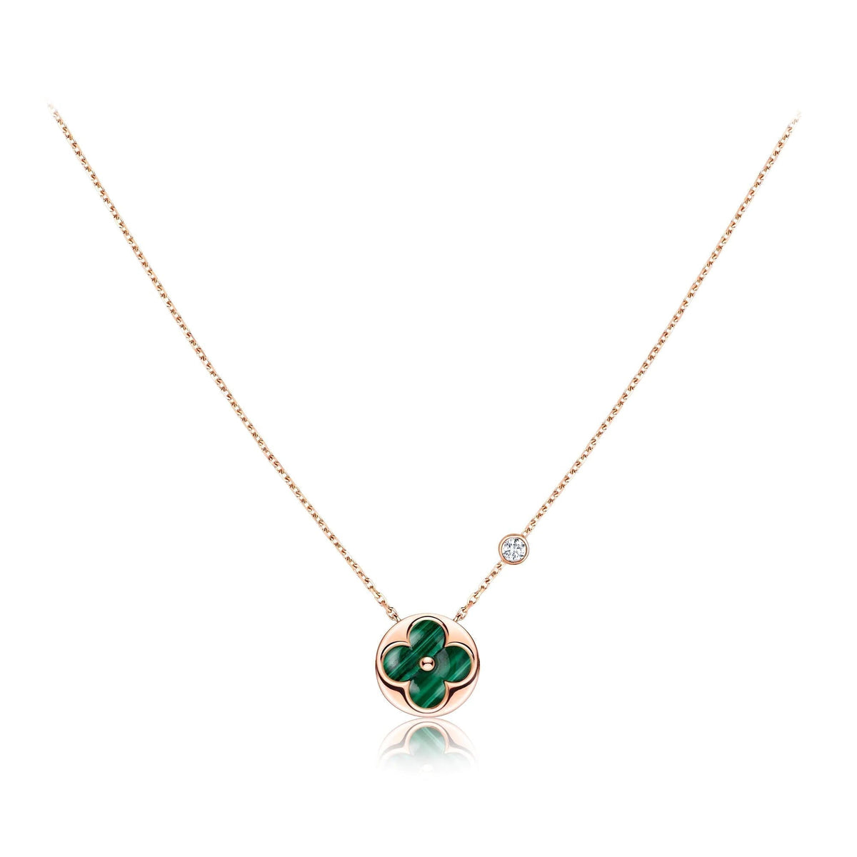 Mystic SUN PEDANT PINK GOLD 1 DIAMOND NECKLACE