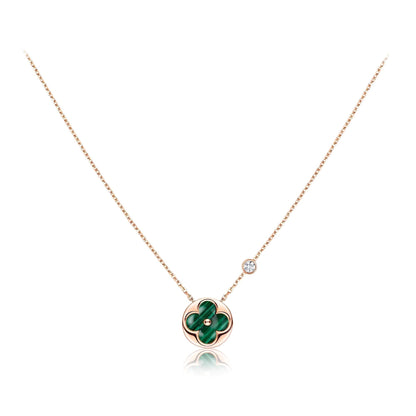Mystic SUN PEDANT PINK GOLD 1 DIAMOND NECKLACE