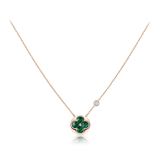 Mystic SUN PEDANT PINK GOLD 1 DIAMOND NECKLACE