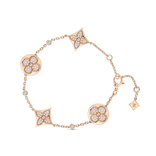 Mystic STAR AND SUN 4 MOTIFS GOLD DIAMONDS BRACELET