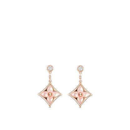Mystic DOUBLE STAR PINK GOLD MOP DROP EARRINGS