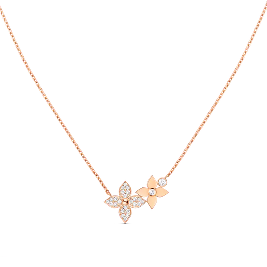 Mystic STAR BLOSSOM NECKLACE PINK GOLD DIAMONDS